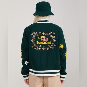 Little Miss Sunshine embroidered varsity jacket